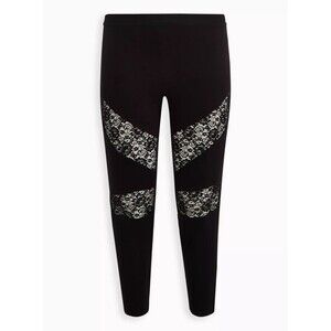 NWT Torrid Lace Inset Comfort Waist Black Leggings 5X 28 Plus